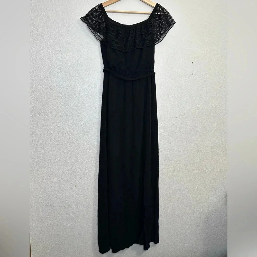 apt 9 maxi dress APT.9 Women's Maxi Dress L Hot Orange Tropical Sleeveless Long 56 in